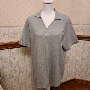 DEVON & JONES PERUVIAN PIMA COTTON- GRAY HEATHER-LADIES XL/TG -SHORT SLEEVE